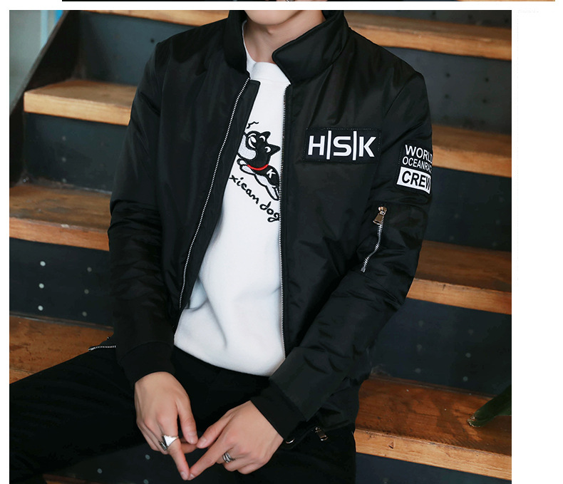 棒球领加厚棉服外套，冬日下的阳光型男