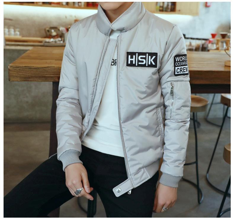 棒球领加厚棉服外套，冬日下的阳光型男