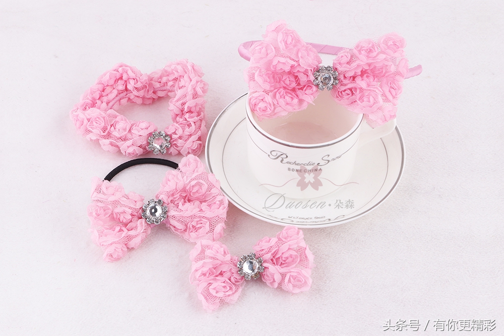 玫瑰花水钻发夹头饰,玫瑰花发夹头饰网红爆款