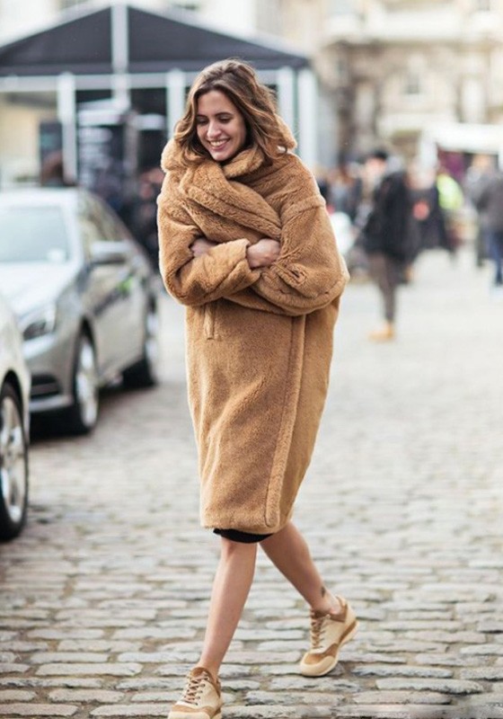 泰迪熊外套穿搭,超好看泰迪熊外套