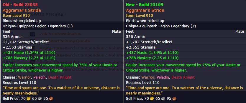 魔兽测试服:职业橙装补齐通用橙继续加强