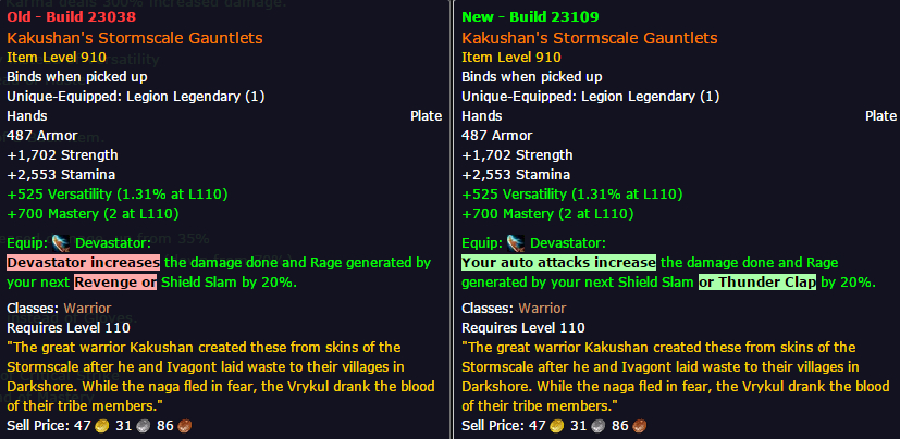 魔兽测试服:职业橙装补齐通用橙继续加强