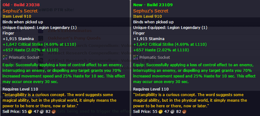 魔兽测试服:职业橙装补齐通用橙继续加强