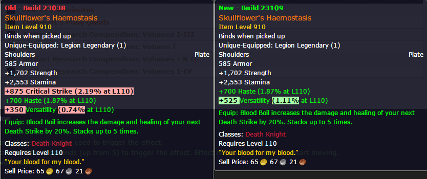 魔兽测试服:职业橙装补齐通用橙继续加强