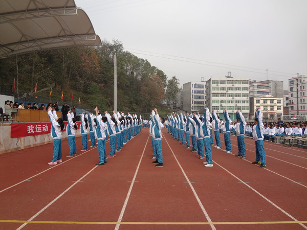 风采实验学校武术操比赛,竹溪县实验中学的广播体操武术操