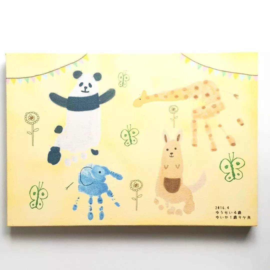 幼儿动物涂鸦画,儿童手工贴纸画动物