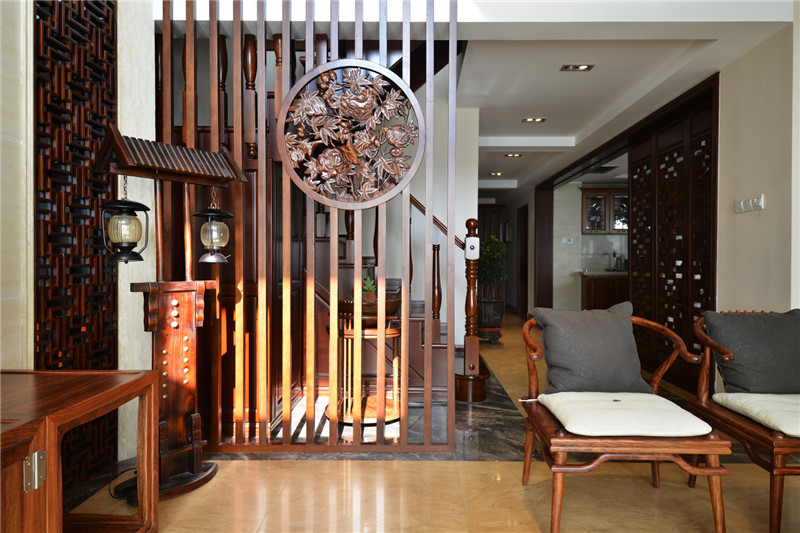 法式别墅红木装修,新中式装修红木家具别墅