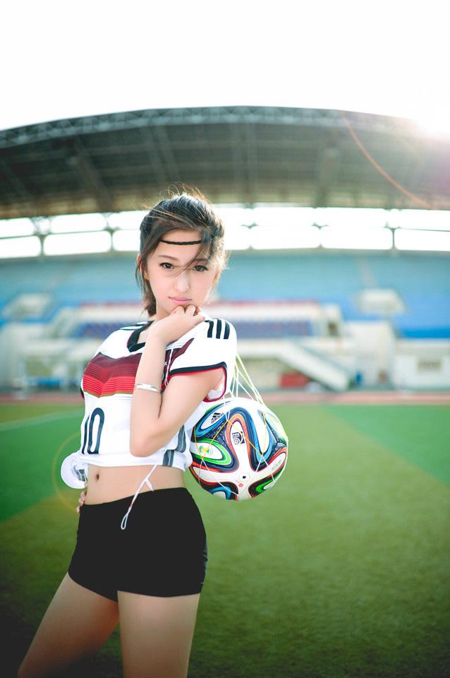 足球宝贝萌萌哒写真,鞠婧祎足球宝贝写真