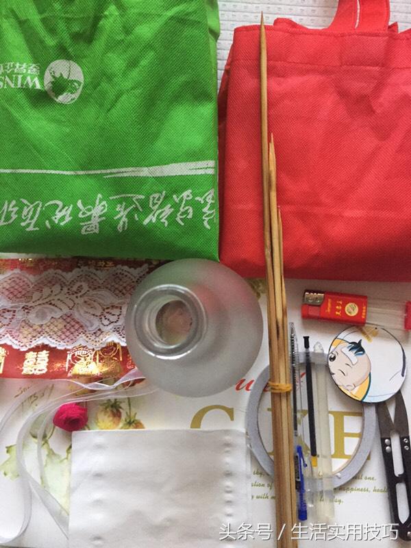 购物袋变废为宝康乃馨,购物袋做鲜花教程