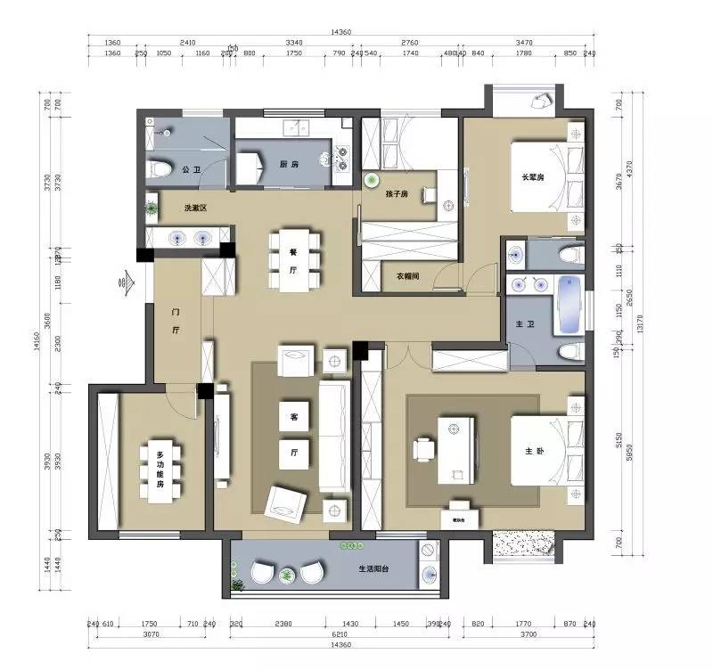 三室两厅一家五口三代人怎么住,三代同堂住什么房子最舒服