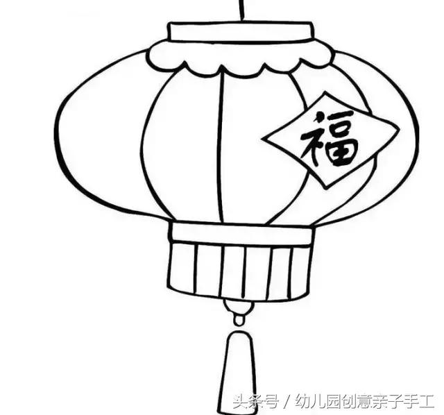 春节灯笼鞭炮简笔画,新年娃娃拿鞭炮简笔画