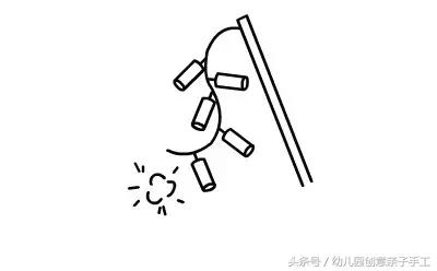 春节灯笼鞭炮简笔画,新年娃娃拿鞭炮简笔画