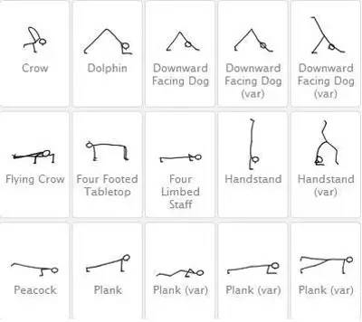 瑜伽小人体式画法教学,如何画瑜伽体式小人