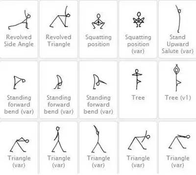 瑜伽小人体式画法教学,如何画瑜伽体式小人