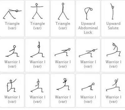 瑜伽小人体式画法教学,如何画瑜伽体式小人