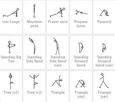 瑜伽小人体式画法教学,如何画瑜伽体式小人