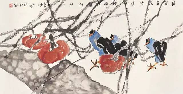 江文湛写意花鸟画荷花,江文湛花鸟画孔雀