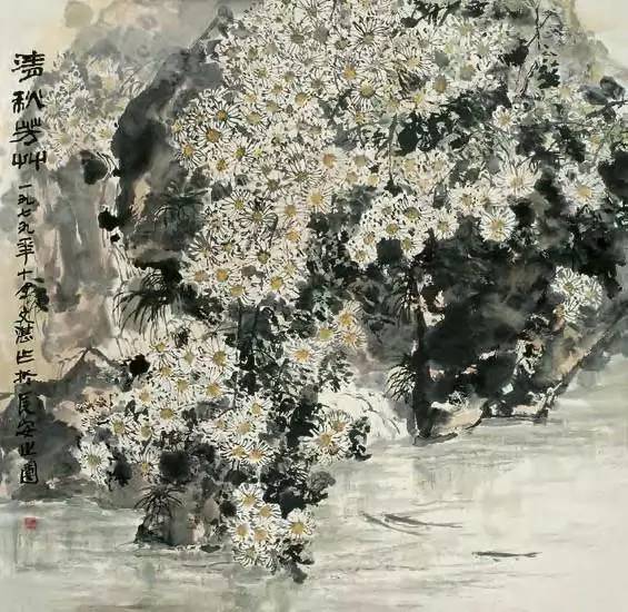 江文湛写意花鸟画荷花,江文湛花鸟画孔雀