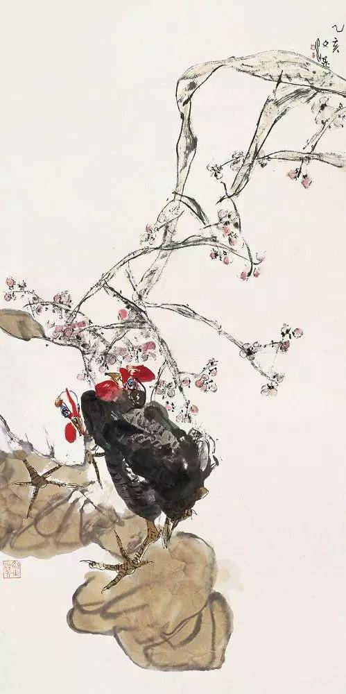 江文湛写意花鸟画荷花,江文湛花鸟画孔雀