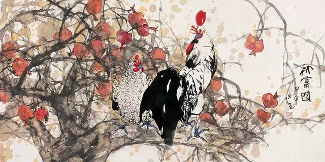 江文湛写意花鸟画荷花,江文湛花鸟画孔雀