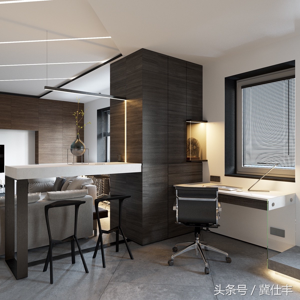 卧室悬浮床无主灯效果图,床可以折叠放到墙上吗