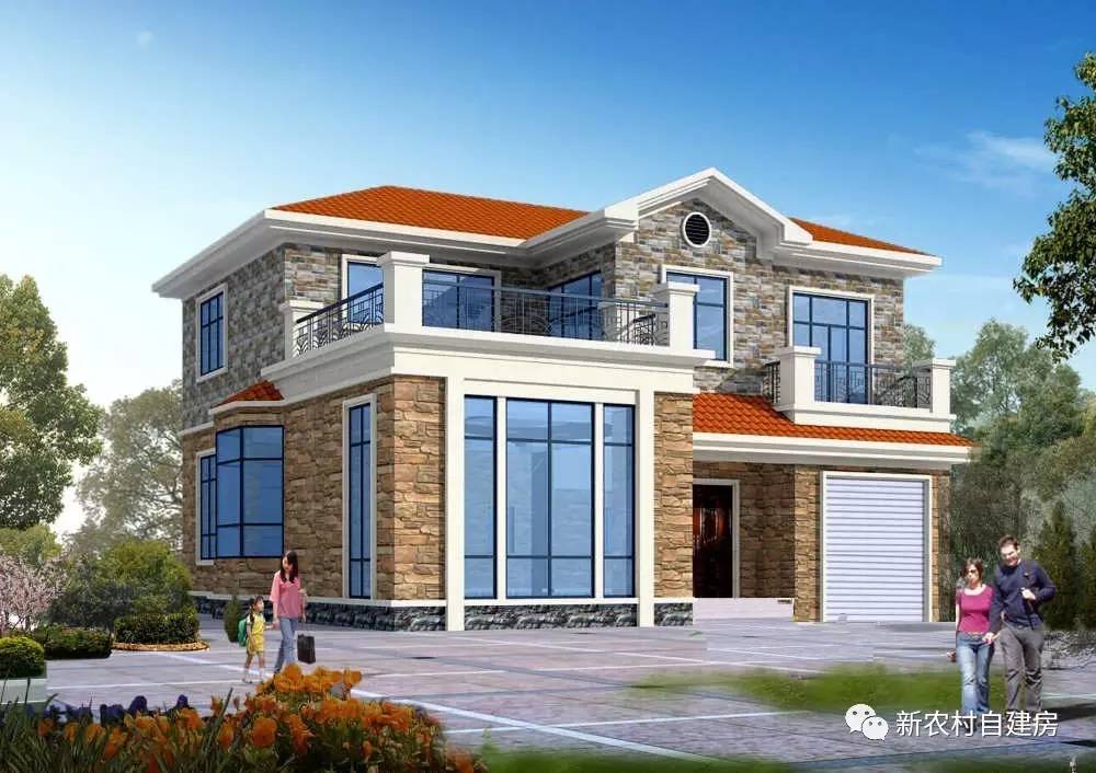 双拼二层兄弟共建房图纸20万以内,20万别墅砖混二层免费图纸