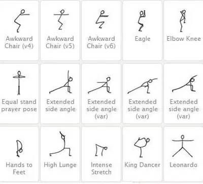 瑜伽小人体式画法教学,如何画瑜伽体式小人