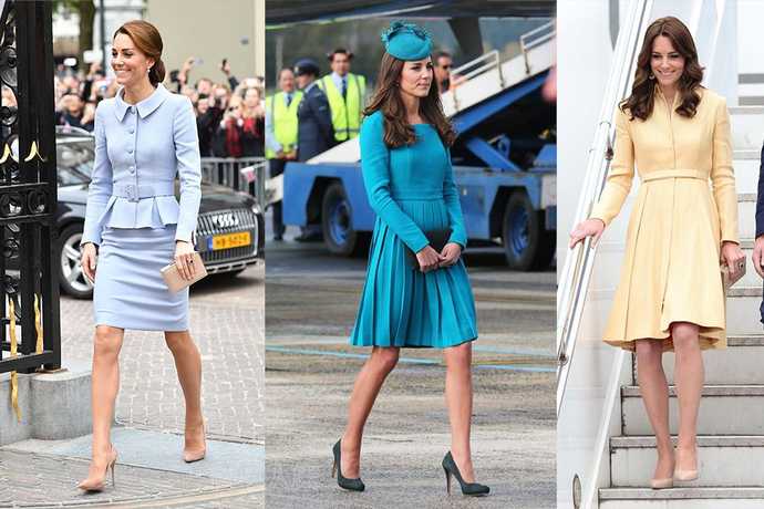 凯特王妃白配金礼服裙,凯特王妃西装裙穿搭