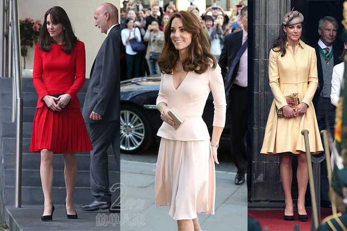 凯特王妃白配金礼服裙,凯特王妃西装裙穿搭