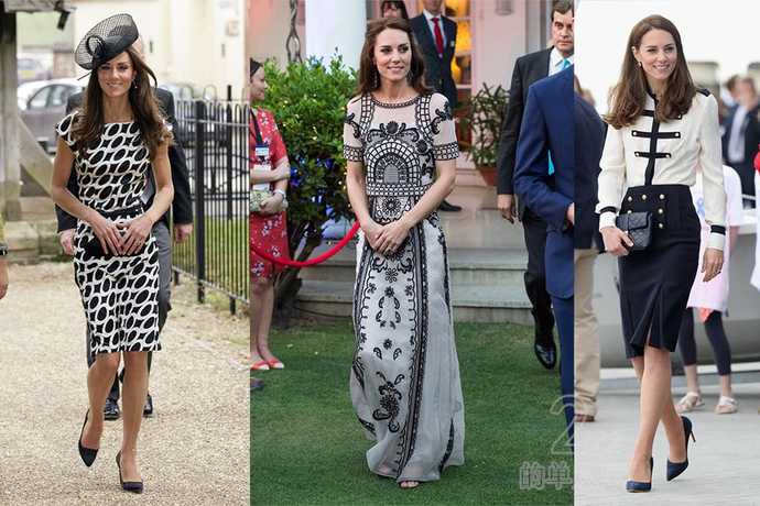 凯特王妃白配金礼服裙,凯特王妃西装裙穿搭