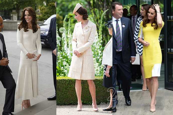 凯特王妃白配金礼服裙,凯特王妃西装裙穿搭