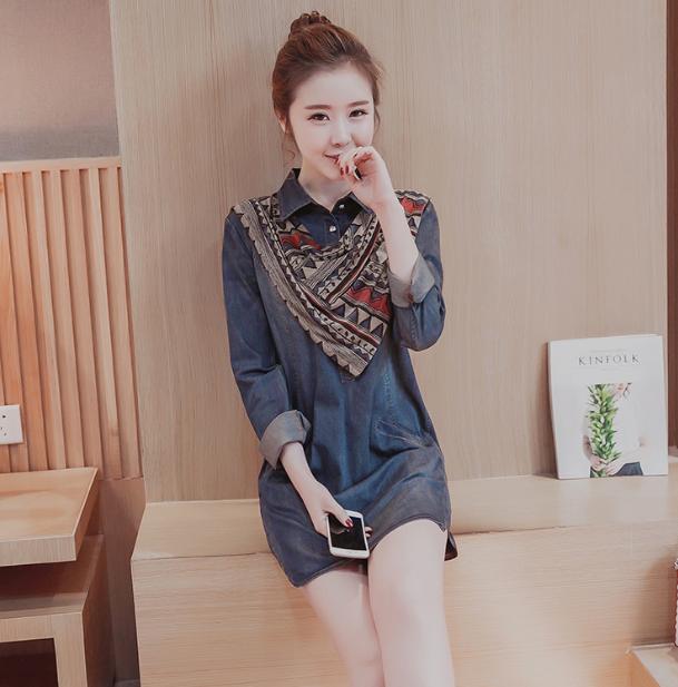 牛仔连衣裙时髦,率性牛仔连衣裙