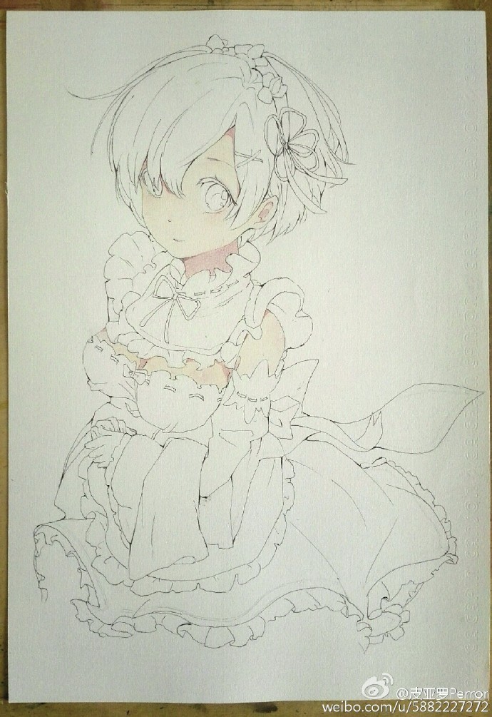 动漫手绘蕾姆教程,手绘教程二次元正脸蕾姆