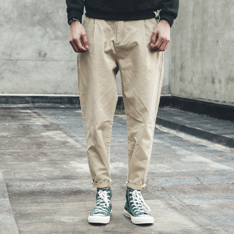 张扬与低调并行的休闲裤穿搭,春装新款直筒阔腿时尚百搭休闲裤