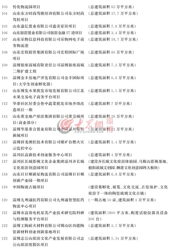 淄博市重大项目计划名单汇总表,淄博市198个重大项目集中开工清单
