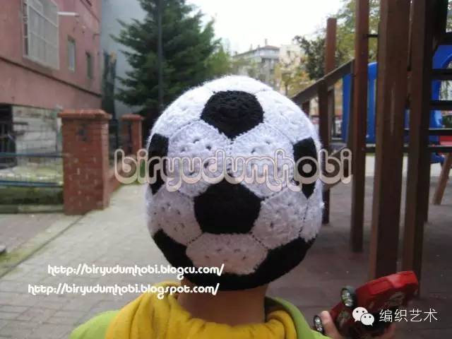 新款堆堆帽钩针图解,毛线钩针足球挂件文字图解