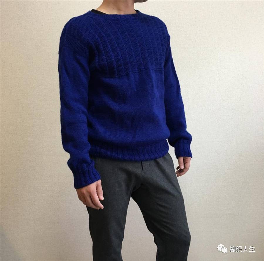 根西岛毛衣,费尔岛圆肩毛衣图解