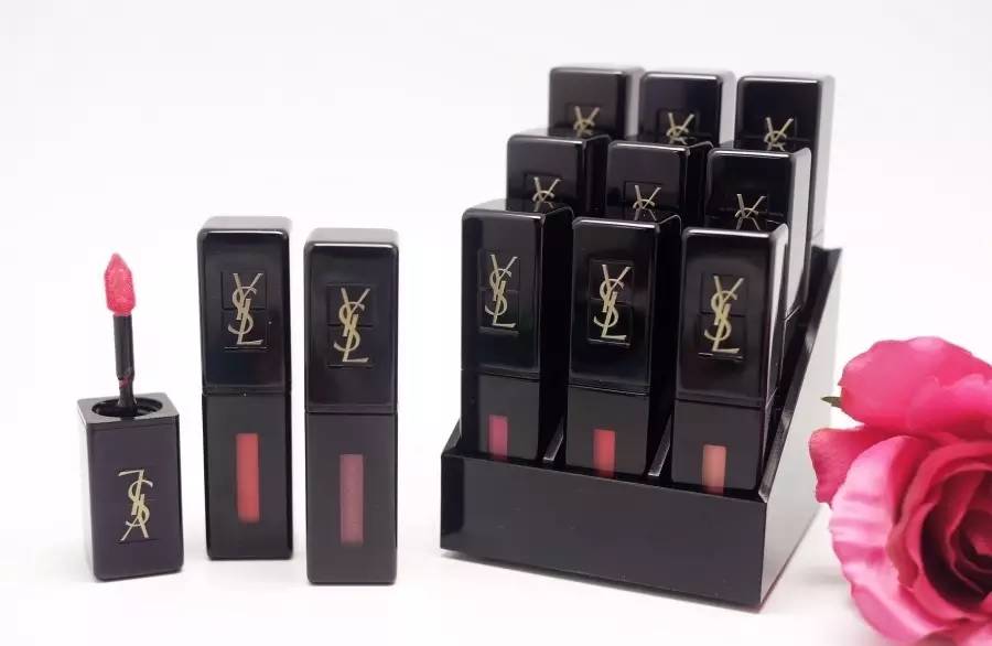 ysl圣罗兰新品黑管唇釉416全球购,ysl黑管金管口红试色