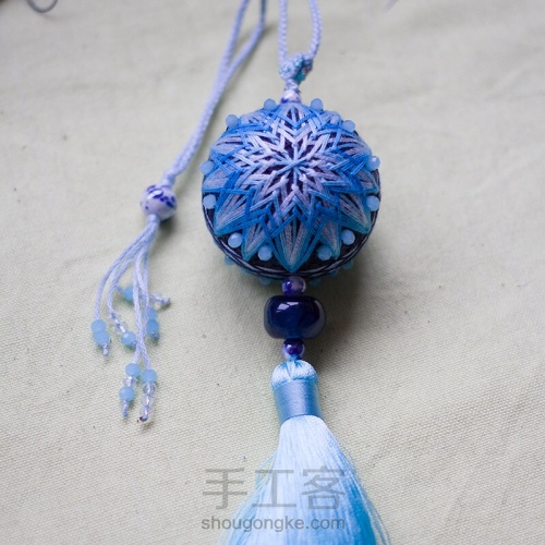 冰凌花手鞠球,手鞠球冰凌花教程