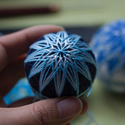 冰凌花手鞠球,手鞠球冰凌花教程