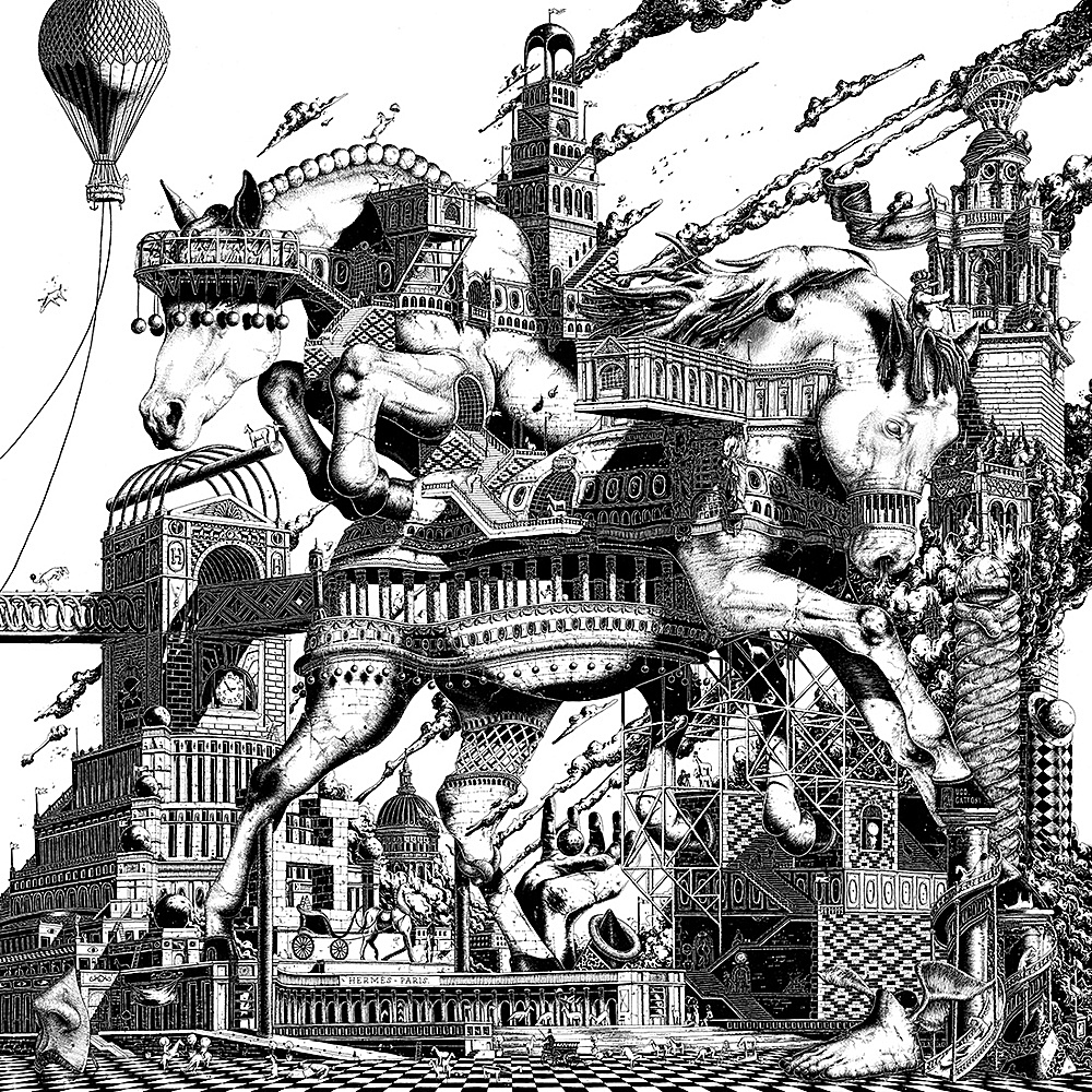 当Hermès丝巾被巨型马城碾压