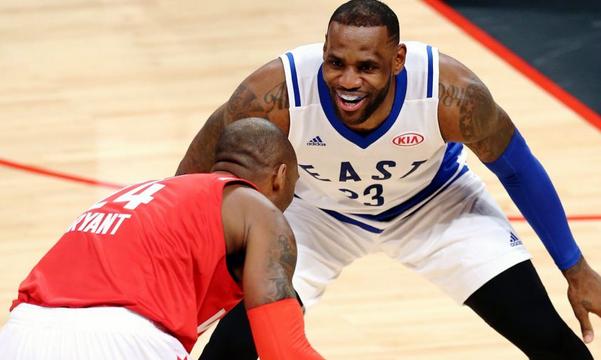 科比和詹姆斯全明星防守,科比詹姆斯对抗