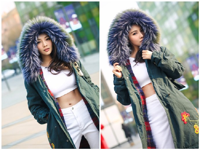 大嫂徐冬冬最新街拍,徐冬冬黑白羽绒服