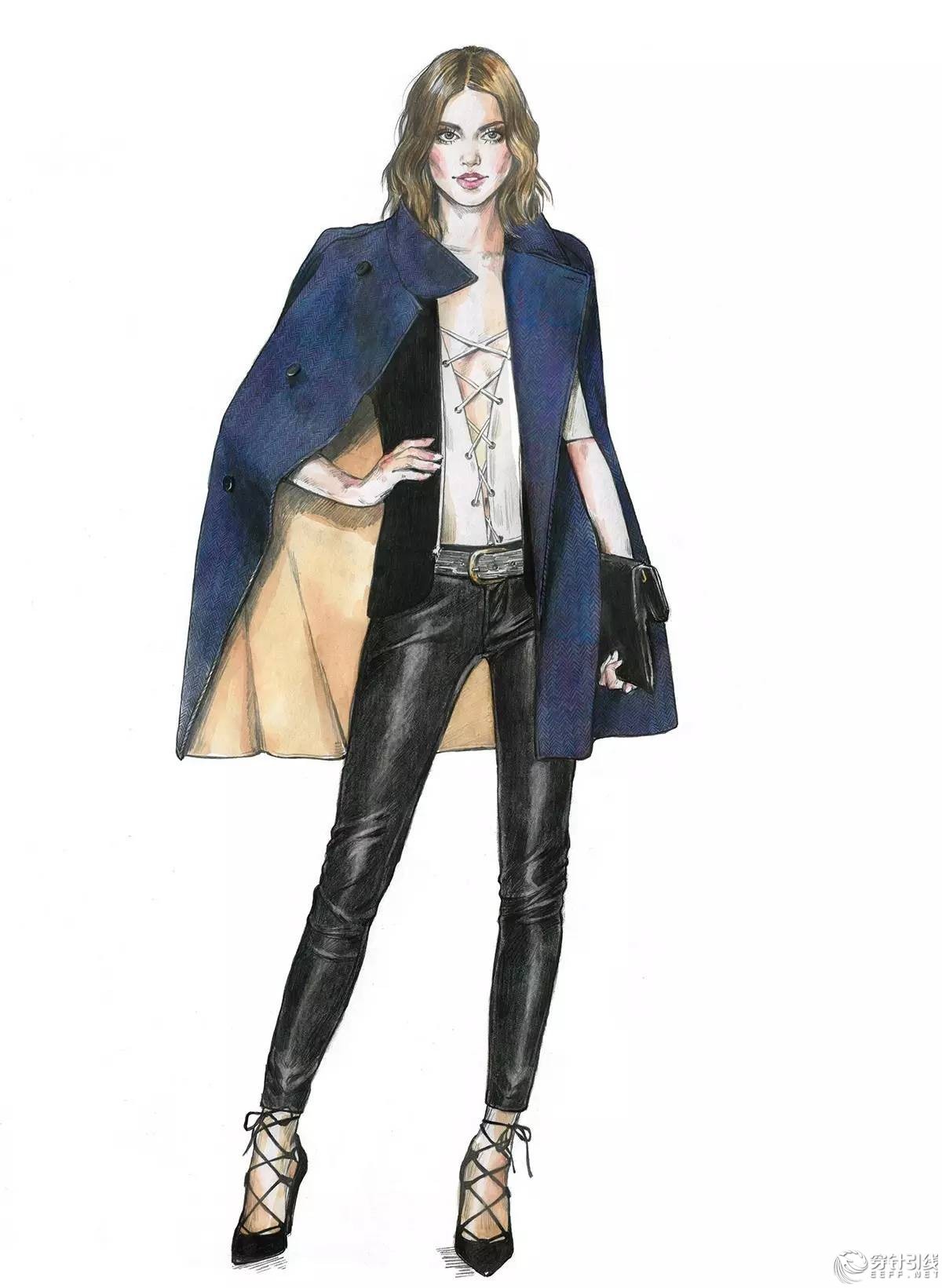 服装设计手绘时装,手绘时尚潮流服装