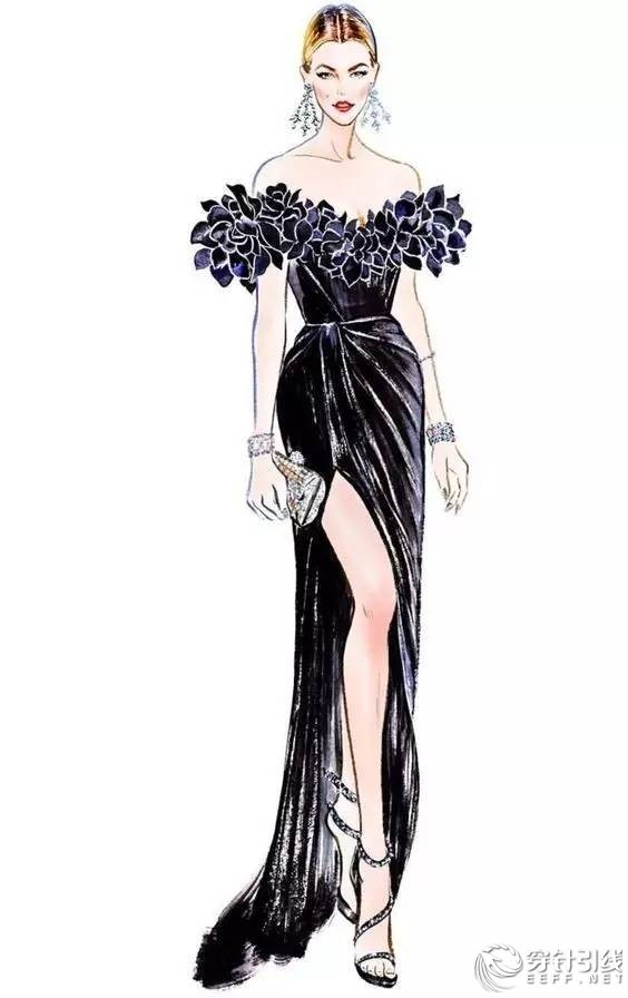服装设计手绘时装,手绘时尚潮流服装