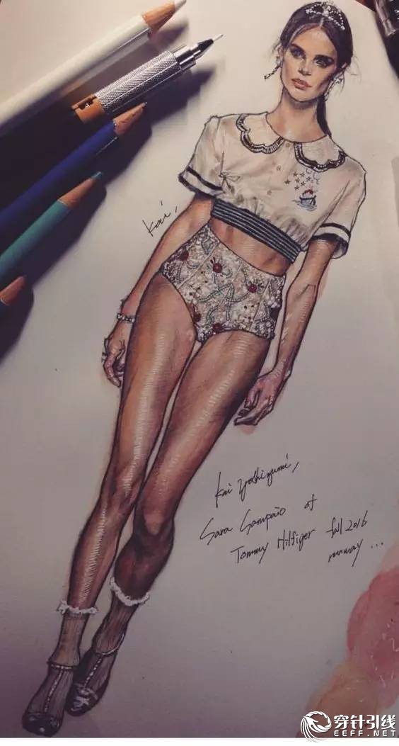 服装设计手绘时装,手绘时尚潮流服装