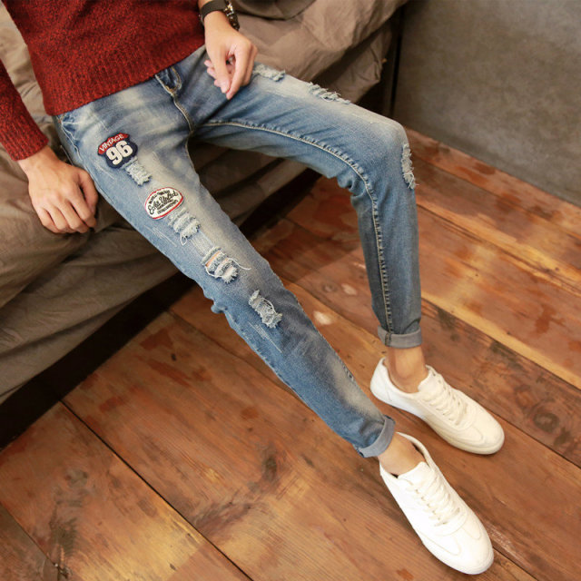 男士polo衫搭配破洞牛仔裤,男士破洞牛仔裤短裤怎么搭配