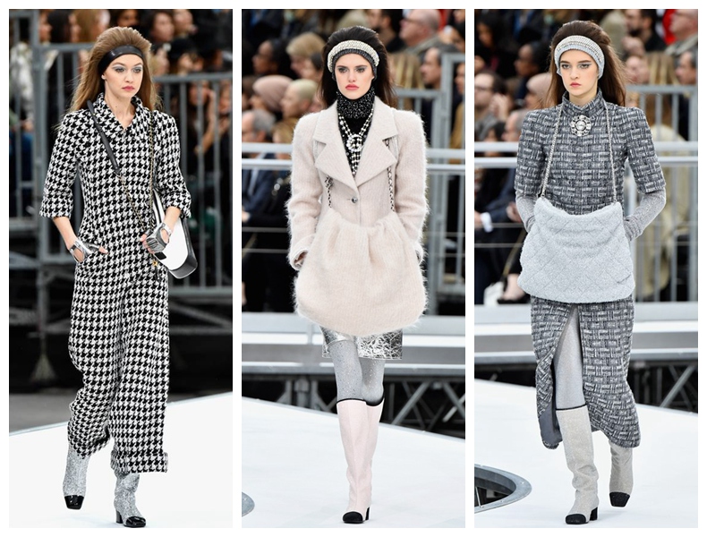 香奈儿秀场盘着头发,香奈儿秀场发箍