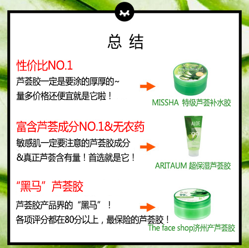 大测评：韩国那些便宜又不贵的芦荟胶大比拼！春天补水不需要很贵