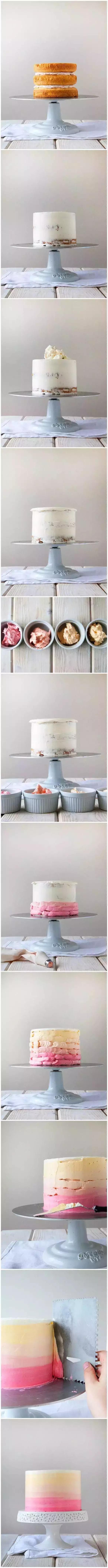 生日蛋糕由紫到蓝渐变色,生日蛋糕渐变色玫瑰花教程